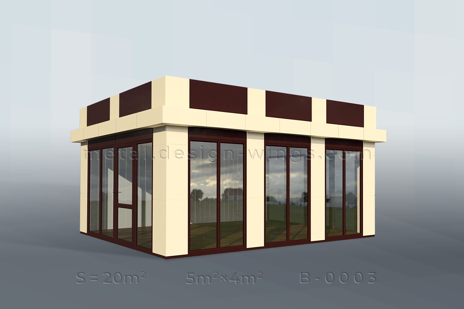 Торговый павильон с028 5x4 - metal design
